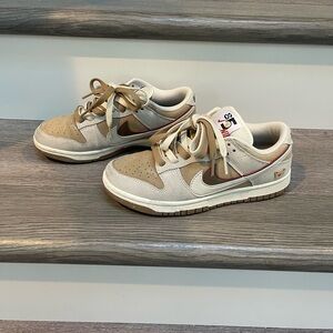 Nike brown and tan dunk low sneakers